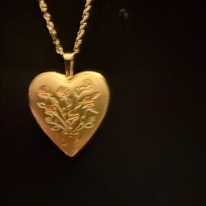 925 plated Gold Heart Locket Necklace